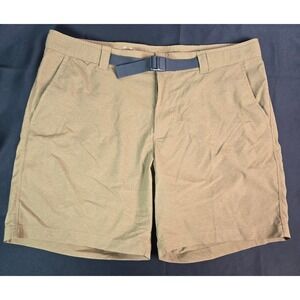 Columbia Mens Outdoor Utility Shorts Tan Brown 38W 8L XM4542 Belted Hiking Trail